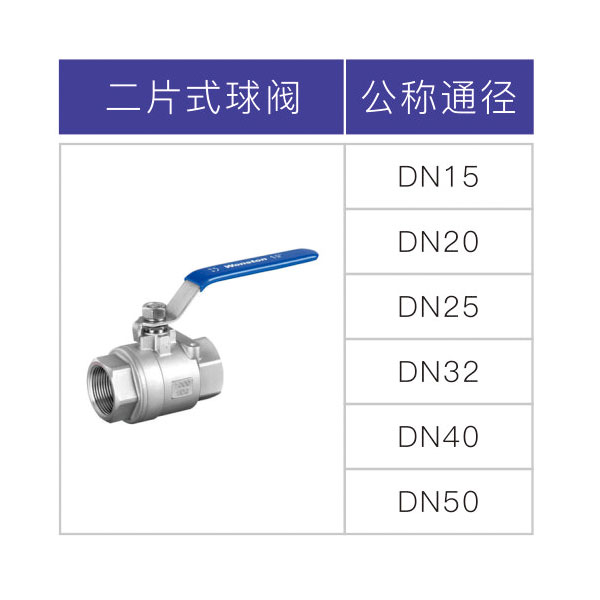 不锈钢二片式球阀