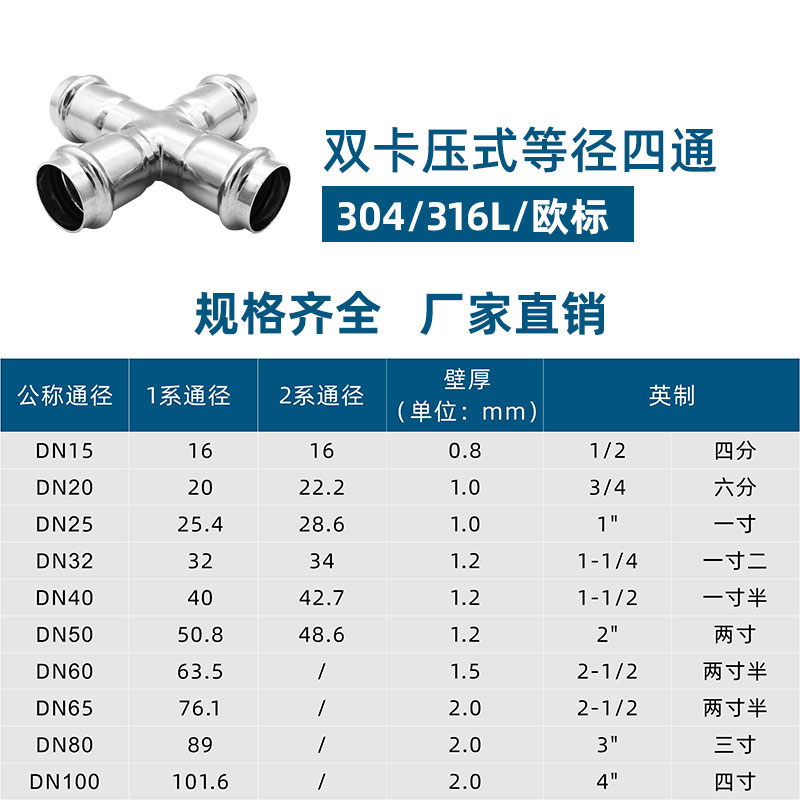 双卡压式等径四通2