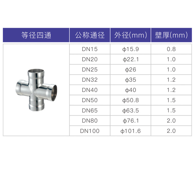 不锈钢承插焊等径四通2