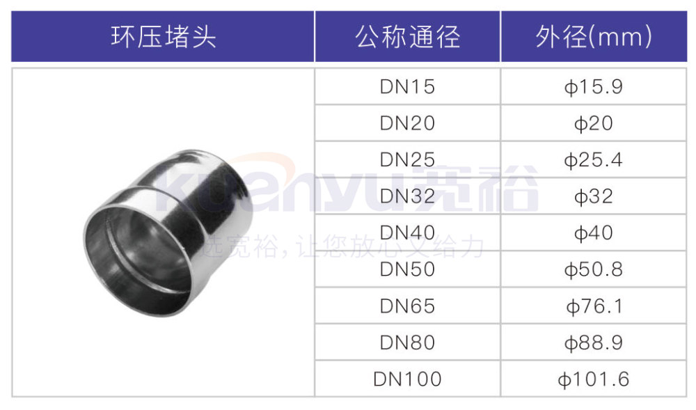 不锈钢环压堵头